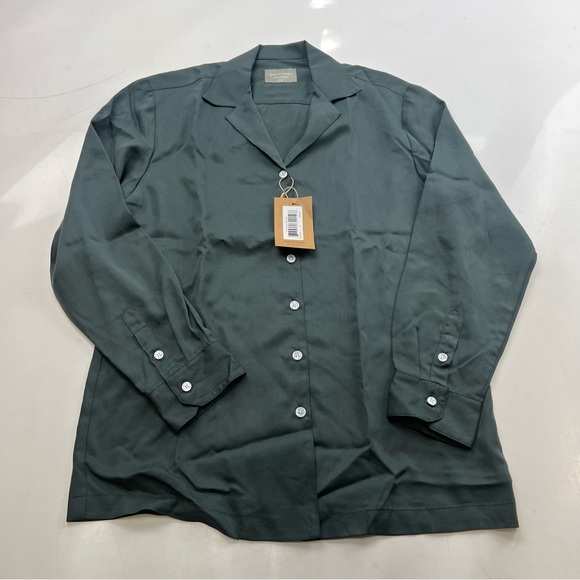Good for Sunday women’s Tencel Notch Collar Shirt M  NWT slate blue L43-15 - Picture 2 of 7